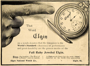Elgin On A Watch Ad 1900s