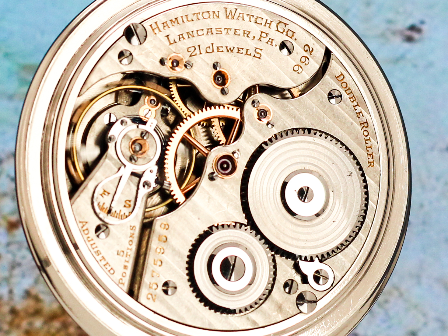 The pristine movement of this Hamilton Grade 992