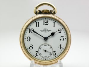 Antique Ball Waltham Official Railroad Standard Pocket Watch High Grade 19 Jewel Movement Housed in a Beautiful 14K Yellow Gold Fill Case circa 1905