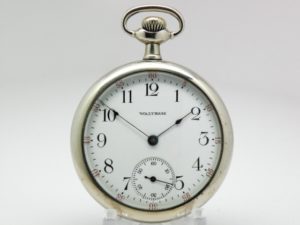 Extra Fine Antique Waltham Pocket Watch Grade Riverside Model 1899 with 19 Jewels Housed is Beautiful Silver Case circa 1909