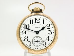 Pristine Antique Elgin Railroad Pocket Watch The 23 Jewel Veritas Elgin’s Finest Movement Housed in this Elgin RR Case circa 1918