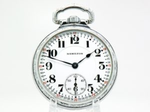 Antique Hamilton Pocket Watch Railroad Grade 992 Model 1 Housed in this Beautifully Engraved Silver Tone Case circa 1913