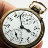 Pristine Elgin Pocket Watch Scarce 19 Jewel Railroad Model with Up / Down Wind Indicator Housed in a Keystone Mainliner Case circa 1913