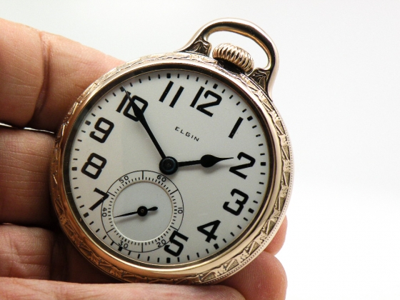 Extra Fine Elgin Pocket Watch 21 Jewel B.W. Raymond Railroad Model Housed in an Elgin 14K Rose Gold Fill Railroad Model Case circa 1927 The Pocket Watch Guy