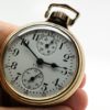 Pristine Elgin Pocket Watch Scarce 19 Jewel Railroad Model with Up / Down Wind Indicator Housed in a Keystone Mainliner Case circa 1913