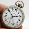 Antique Illinois Pocket Watch Railroad Grade Bunn Special Housed in 14K White Gold Filled Bunn Special Marked Case circa 1923