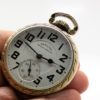 Pristine Hamilton Railway Special Pocket Watch Grade 992B Housed in a 14K Yellow Gold Fill Hamilton Model 11 Railroad Case in a circa 1950