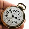 Hamilton Pocket Watch Railway Special Grade 992B Housed in a Hamilton 10K Yellow GF Model A Case circa 1949