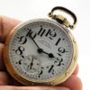 Hamilton Pocket Watch Railway Special Grade 992B Housed in a Hamilton 10K Yellow GF Model A Case circa 1949