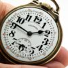 Pristine Illinois Pocket Watch Grade 161A 60 Hour Bunn Special with Elinvar Hairspring Housed in a Illinois Model 118 Case circa 1932