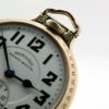 Pristine Hamilton Railway Special Pocket Watch Grade 992B Housed in a Hamilton Model 2 Glass Back Display Case circa 1942