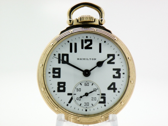 Vintage Hamilton Pocket Watch Railroad Grade 992B Housed in a Beautiful Hamilton 10K Yellow Gold Fill Model A Railroad Case circa 1947 The Pocket Watch Guy