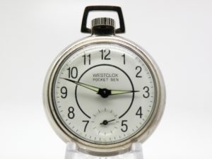 Vintage Westclox Pocket Watch Model Pocket Ben Size 16 Measuring 2 Inches in Diameter the Most Popular of Sizes circa 1950s