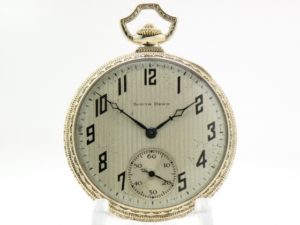 Extra Fine Antique South Bend Pocket Watch Gentlemen’s Dress Model 429 Housed in the Elusive Green Gold Fill Wadsworth Case circa 1923