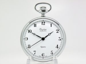 Modern Pocket Watch in the Classic Railroad Style Design with a High Grade Swiss Quartz Movement Salesman Sample
