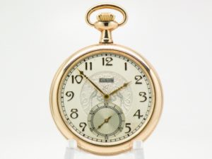 Pristine Elgin Pocket Watch The Gentlemen’s Dress Pocket Watch of the Day with this Ornate Dress Dial Housed in a Beautiful GF Case circa 1937