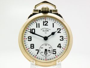 Elgin Pocket Watch 21 Jewel B.W. Raymond Railroad Grade 571 Housed in this Elgin 10K GF Streamliner Case circa 1954