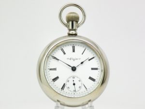 Pristine Antique Elgin Pocket Watch Housed in the Popular Train Engraved Case the Gentlemen’s Dress Pocket Watch of the Day circa 1905