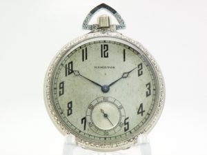 Extra Fine Hamilton Pocket Watch Grade 916 The Gentlemen’s Dress Pocket Watch of the Day Housed in this 14K White Gold Fill Case circa 1925