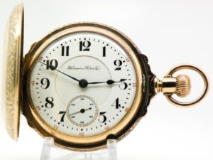 Antique Hampden Pocket Watch Two Tone 23 Jewel Special Railway Housed is this Beautiful Hunter Case circa 1908