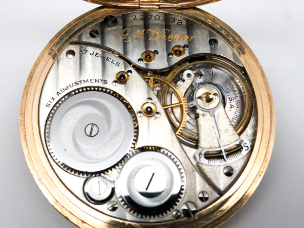 G.M Wheeler Elgin Grade 452 Pocket Watch Housed in a 14K Solid Gold Case