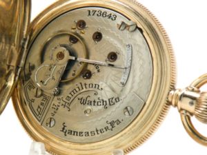 Pristine Antique Gentleman’s Hamilton Pocket Watch Grade 925 Housed is this Beautiful Rose Gold Fill Hunter Case circa 1902