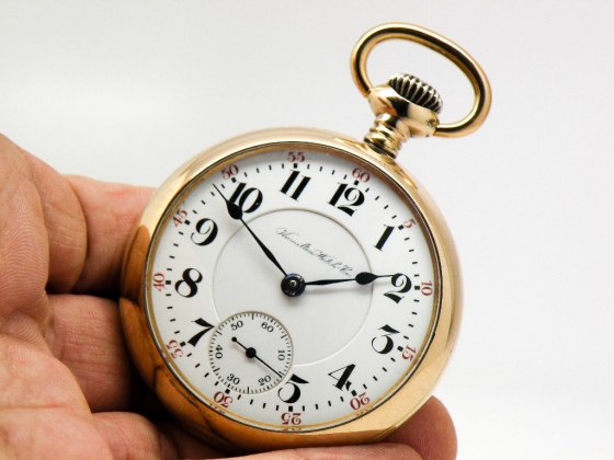 Antique Hamilton Pocket Watch Railroad Grade 940 Housed in this Yellow ...