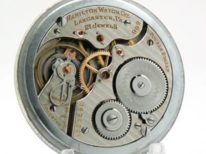 Hamilton Pocket Watch Railroad Grade 992 Lever Set Movement Housed in a Beautiful White Gold Fill Emperor Case circa 1919