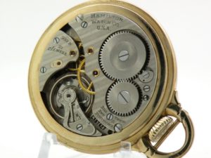 Hamilton Pocket Watch Railway Special Grade 992B Housed in a Beautiful Hamilton 10K Yellow GF Model 10 Railroad Case circa 1953