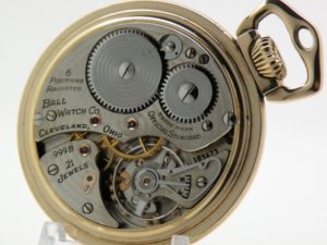 Pristine Ball Hamilton Pocket Watch Railroad Grade 999B Triple Signed with the Patented Ball Railroad Dial and Ball Stirrup Bow Case circa 1946