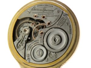 Pristine Illinois Pocket Watch Grade 161A 60 Hour Bunn Special with Elinvar Hairspring Housed in a Illinois Model 118 Case circa 1932