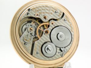 Pristine Antique Hamilton Pocket Watch Railroad Grade 992 Movement Housed this Art Deco Motif Rose Gold Fill Railroad Case circa 1924