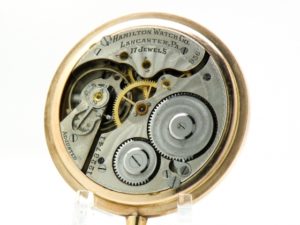 Pristine Hamilton Pocket Watch Rare Grade 956 The Gentlemen’s Dress Housed in this Beautiful NAWCO Yellow Gold Fill Case circa 1917