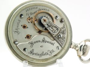 Pristine Illinois Pocket Watch Bunn Special Faced with the Heavy Gothic Dial and Housed in this Fine Silverode Case circa 1903