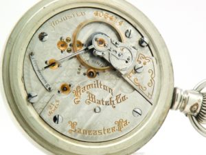 Pristine Antique Hamilton Pocket Watch Railroad Grade 940 with 21 Jewel Movement Housed in this Classic Nickel Silver Case circa 1903