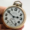 Pristine Hamilton Railway Special Pocket Watch Grade 992B Housed in a Hamilton Model 2 Glass Back Display Case circa 1942