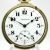 Pristine Hamilton Pocket Watch Railroad Grade 992 Housed in the Elusive 14K Green Gold Fill Wadsworth Cross Bar Case circa 1924