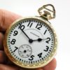 Pristine Antique Hamilton Pocket Watch Railroad Grade 992 Housed in the Elusive Wadsworth Case Co. 14K Green GF Cross Bar Case circa 1925