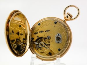 Pristine Rare Appleton Tracy & Company Pocket Watch Grade 1865 Housed in this Classic Solid 18K Gold Hunter Case circa 1873