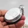 Classic Railroad Style Gentlemen’s Pocket Watch with Train Engraved and Matching Chain and Belt Hoop Clasp