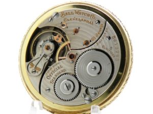 Pristine Ball Hamilton Pocket Watch Railroad Grade 999P Housed in the Most Popular Stirrup Bow Wadsworth Ball Model Case circa 1925