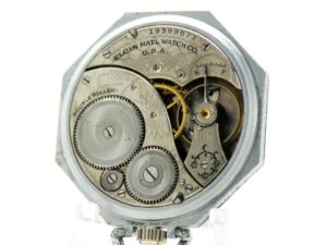 Pristine Elgin Pocket Watch The Gentlemen’s Dress Pocket Watch Housed in this Custom Octagon White Gold Fill Case circa 1917