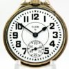 Pristine Elgin Pocket Watch Railroad Grade 571 B.W. Raymond Housed in this Elgin Keystone Streamliner Railroad Case circa 1950