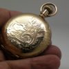 Lady’s Antique Elgin Pocket or Pendant Watch Size 6 Housed in a Beautifully Engraved Yellow Gold Fill Hunter Case circa 1905