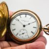 Lady’s Antique Elgin Pocket or Pendant Watch Size 6 Housed in a Beautifully Engraved Yellow Gold Fill Hunter Case circa 1905