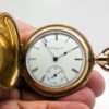 Lady’s Antique Elgin Pocket or Pendant Watch Size 6 Housed in a Beautifully Engraved Yellow Gold Fill Hunter Case circa 1905