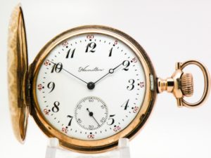 Extra Fine Antique Hamilton Pocket Watch Rare Hunter Case Grade 975 The Gentlemen’s Dress Pocket Watch of the Day circa 1908