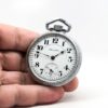 Hamilton Pocket Watch Railroad Grade 992 Faced with the Popular Montgomery Dial and Housed in this Silver Tone Case circa 1919