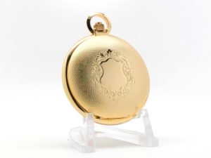 Modern Quartz Ermex Swiss Pocket Watch with Engravable Cartouche