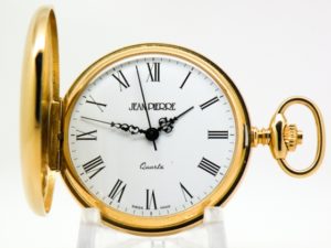 Modern Quartz Hunter Case Pocket Watch The Gentlemen’s Dress Pocket Watch By Jean Pierre of Switzerland